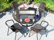 MOJIA Evander Cast Aluminum Outdoor Dining Set with Integrated Grill from MOJIA