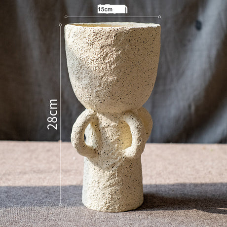JUHAN Kaori Vintage Floral Tall Foot Pottery Planter from JUHAN