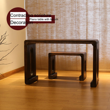 PAULOWNIA Akiro Zen Minimalist Piano Table & Stools Set from PAULOWNIA