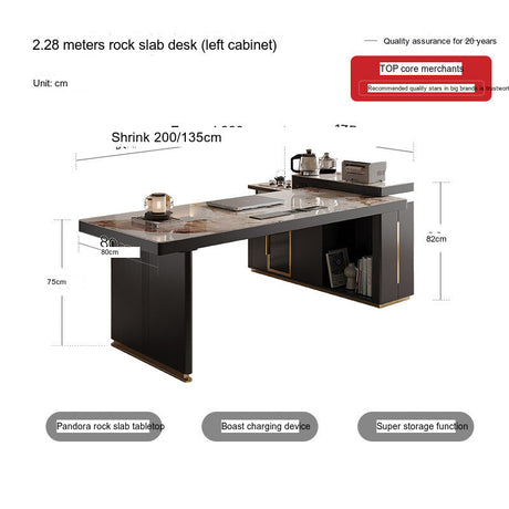 QUANMU Elowen Elegant Minimalist Rockboard Desk Table from QUANMU