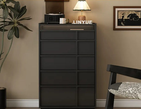 LINYUE Theo Wabi-Sabi Antique Solid Wood Drawer Cabinet from LINYUE