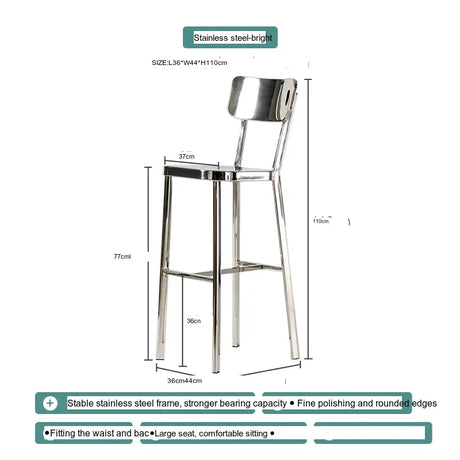 ABOUT WHITE Yuzuki Modern Stainless Steel Bar Chair from ABOUT WHITE