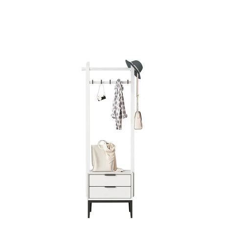 LINYUE Leo Italian Solid Wood Hat Rack & Shoe Stool Combo from LINYUE