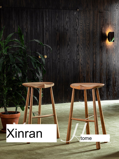 GENJI Amara Elegant Solid Wood Bar Stool from GENJI