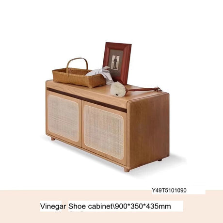 GENJI Toshiro Elegant Rattan Shoe Changing Stool from GENJI