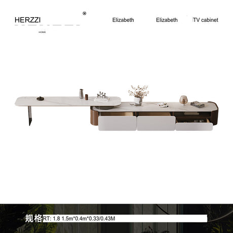 HERZZI Elowen Chic Modern Multifunctional Solid Wood Telescopic TV Cabinet from HERZZI