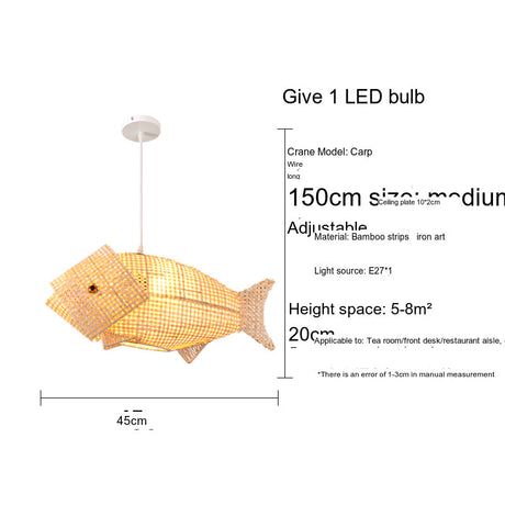 BOJI Lysandra Artistic Bamboo Grilled Fish Chandelier from BOJI