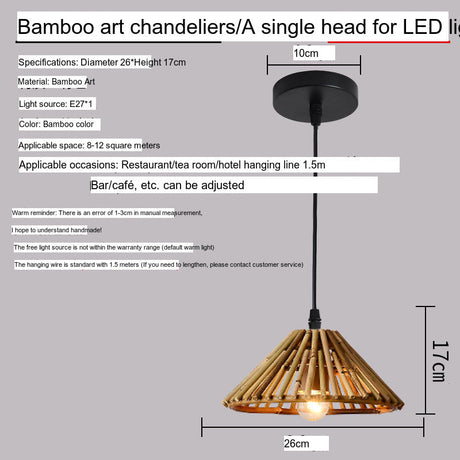 BOJI Haruki Elegant Bamboo 3-Head Chandelier from BOJI