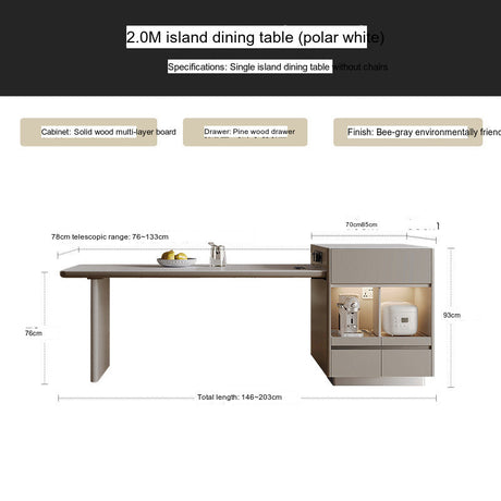 QUANMU Isolde Elegant Retractable Wabi-Sabi Dining Table from QUANMU