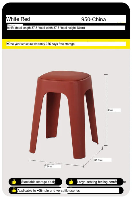 ABOUT WHITE Santiago Minimalist Plastic Low Stool from ABOUT WHITE