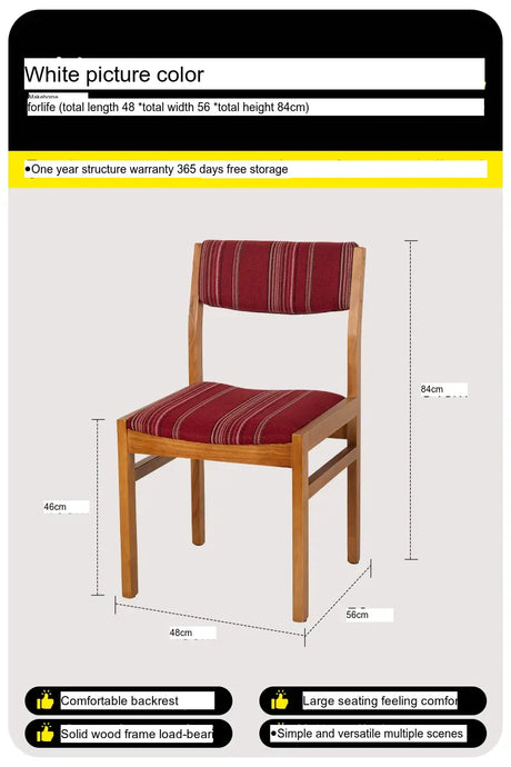 ABOUT WHITE Calliope Retro Simple Solid Wood Dining Chair from ABOUT WHITE