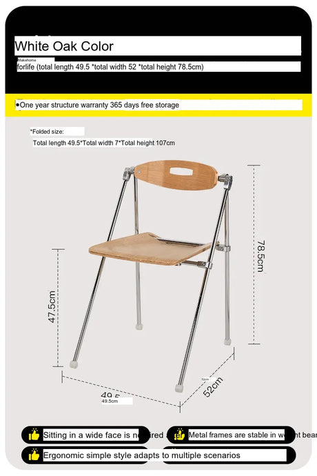 ABOUT WHITE Marcellus Sleek Folding Dining Chair from ABOUT WHITE