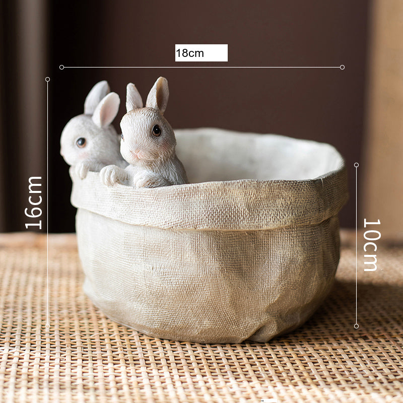 JUHAN Seraphina Charming Rabbit Flower Pot Decorative Table Jewelry from JUHAN