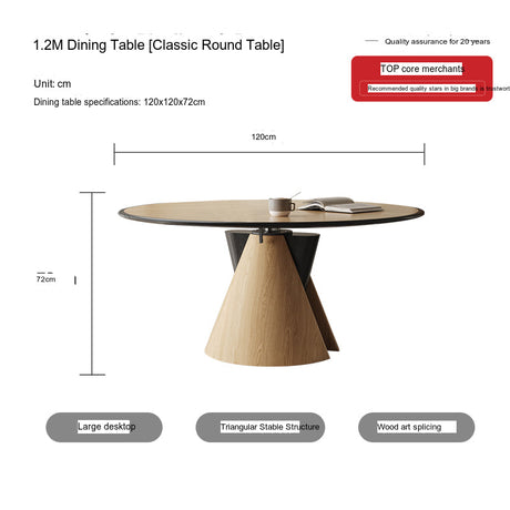 QUANMU Marcellus Elegant Solid Wood Round Table from QUANMU