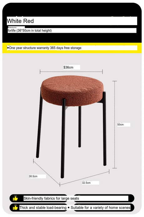 ABOUT WHITE Callan Minimalist Stackable Living Room Stool from ABOUT WHITE