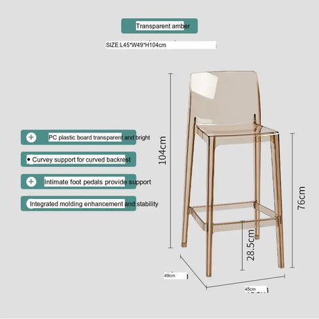 ABOUT WHITE Callidora Elegant Luxury Transparent Bar Chair from ABOUT WHITE