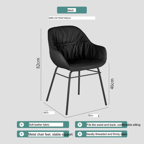 ABOUT WHITE Alaric Sleek Modern Leather Dining Chair from ABOUT WHITE
