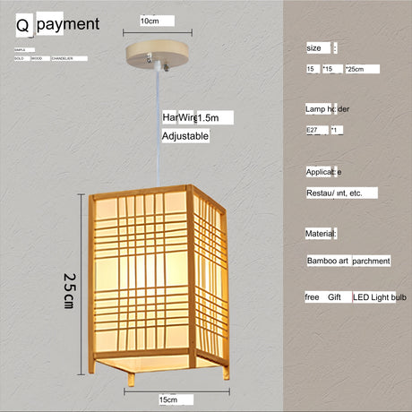 BOJI Kaori Elegant Wooden Japanese Ceiling Lamp - Outdoor Gazebo Light from BOJI