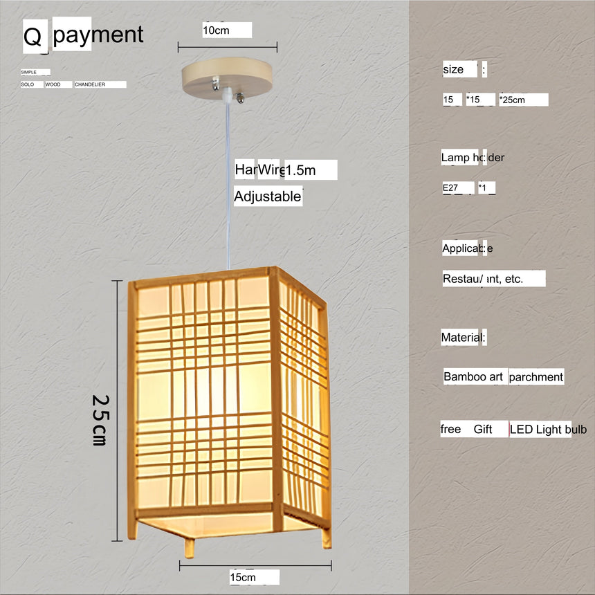 BOJI Kaori Elegant Wooden Japanese Ceiling Lamp - Outdoor Gazebo Light from BOJI