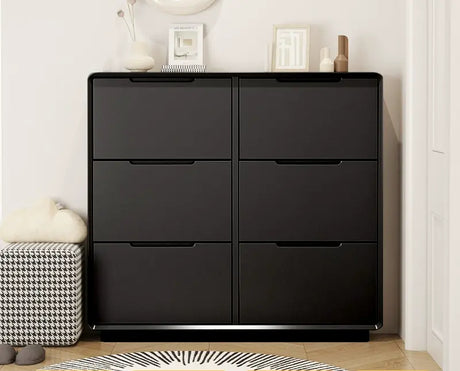 LINYUE Elara Minimalist Cream Flip Shoe Cabinet from LINYUE