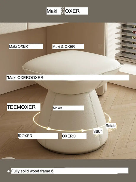 MOXER Santiago Retro Cream Leather Rotatable Stool from MOXER