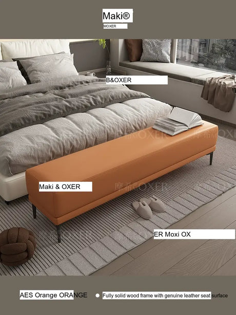 MOXER Elowen Chic Leather Bedside Bench from MOXER