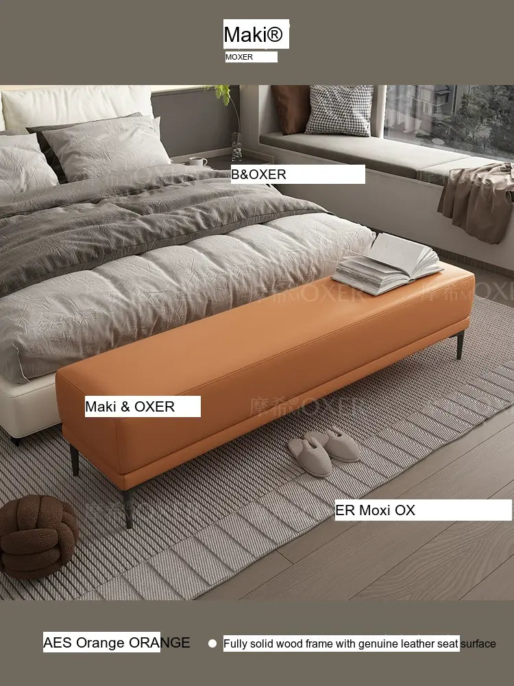 MOXER Elowen Chic Leather Bedside Bench from MOXER