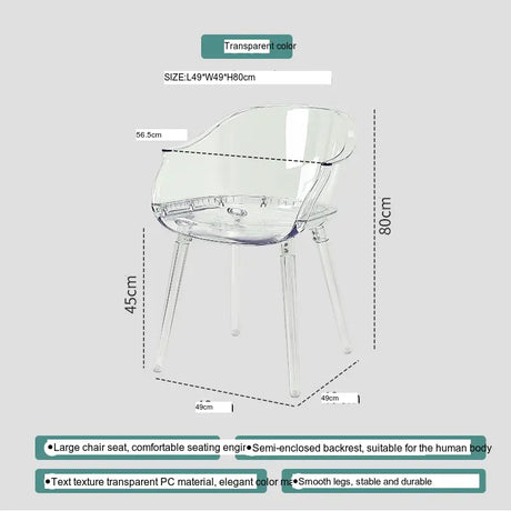 ABOUT WHITE Isolde Sleek Transparent Modern Makeup Chair from ABOUT WHITE