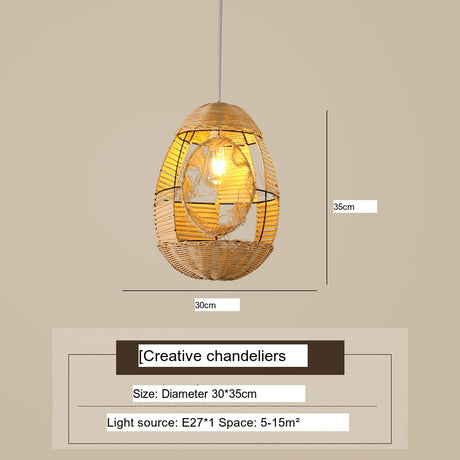 BOJI Sapporo Creative Personalized Bird Nest Rattan Art Chanders from BOJI