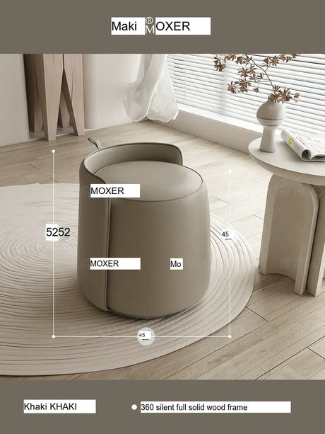 MOXER Caspian Elegant Leather Makeup Stool from MOXER
