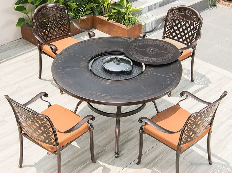 MOJIA Fenwick Luxury Outdoor BBQ & Hot Pot Table with Minimalist Design from MOJIA