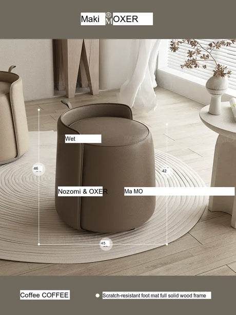 MOXER Juniper Luxe Minimalist Leather Makeup Stool from MOXER