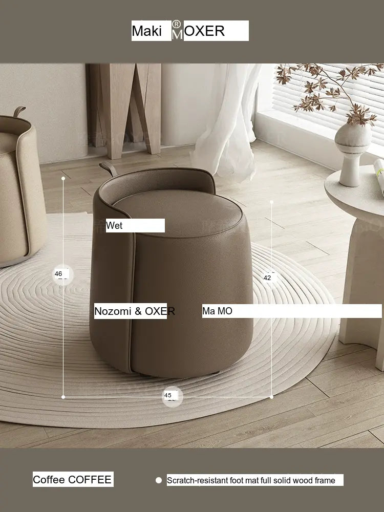 MOXER Juniper Luxe Minimalist Leather Makeup Stool from MOXER