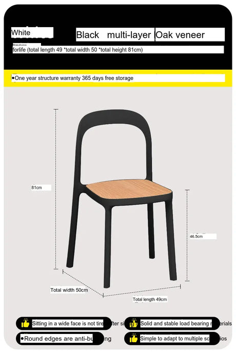 ABOUT WHITE Seville Minimalist Plastic Dining Chair from ABOUT WHITE