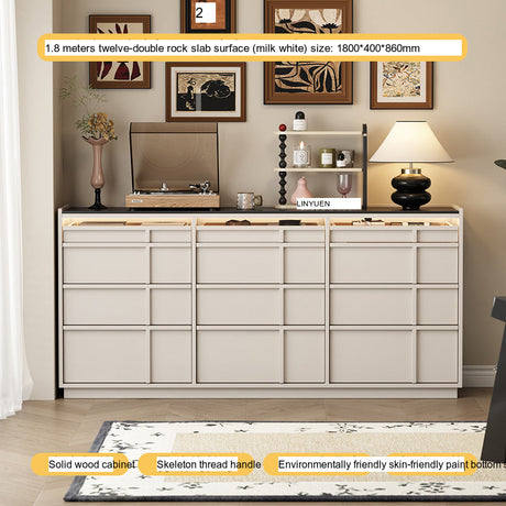 LINYUE Bennett Retro Solid Wood Multi-Drawer Cabinet from LINYUE
