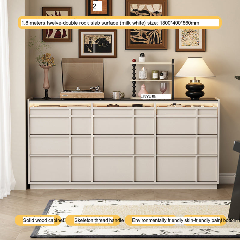 LINYUE Bennett Retro Solid Wood Multi-Drawer Cabinet from LINYUE