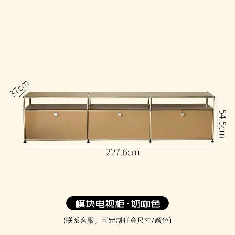 LAIMO Beatrice Retro Modular Stainless Steel Living Room Cabinet from LAIMO