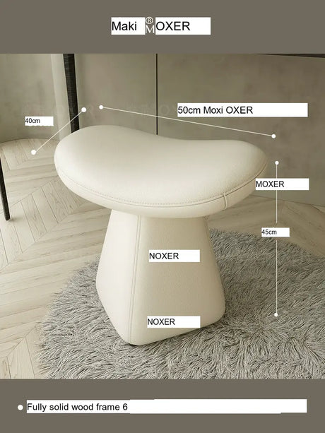 MOXER Iskandar Opulent Leather Upholstered Dressing Stool from MOXER