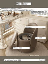 MOXER Elowen Elegant Genuine Leather Rotating Makeup Stool from MOXER