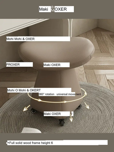 MOXER Catalonia Elegant Movable Leather Makeup Stool from MOXER