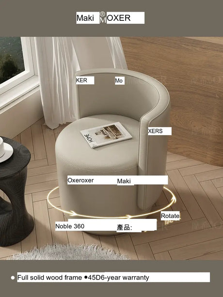 MOXER Sienna High-Grade Leather Solid Wood Makeup Stool from MOXER