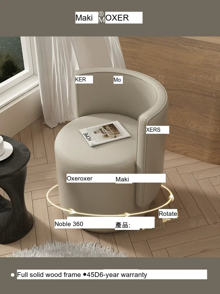 MOXER Sienna High-Grade Leather Solid Wood Makeup Stool from MOXER