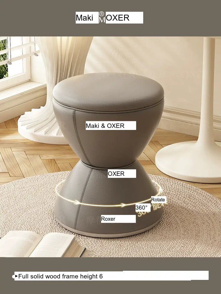 MOXER Elowen Elegant Solid Wood Rotating Dressing Stool from MOXER