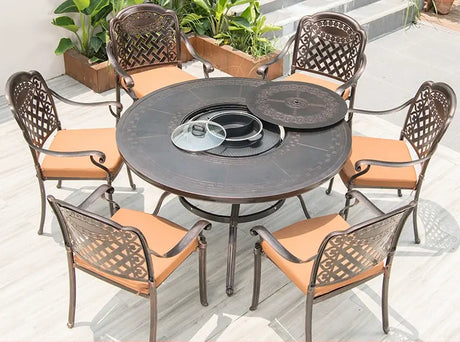 MOJIA Fenwick Luxury Outdoor BBQ & Hot Pot Table with Minimalist Design from MOJIA