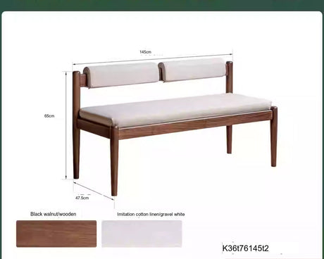 GENJI Haruki Elegant Solid Oak Dining Bench from GENJI