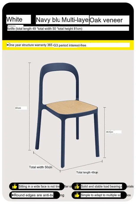 ABOUT WHITE Evangeline Minimalist Plastic Chair for Small Spaces from ABOUT WHITE
