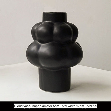 LIVETAI Isadora Elegant Black Ceramic Vase Decor from LIVETAI