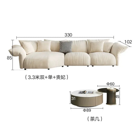 LATE AUTUMN Classic Cream Sofa with Elegant Details from LATE AUTUMN