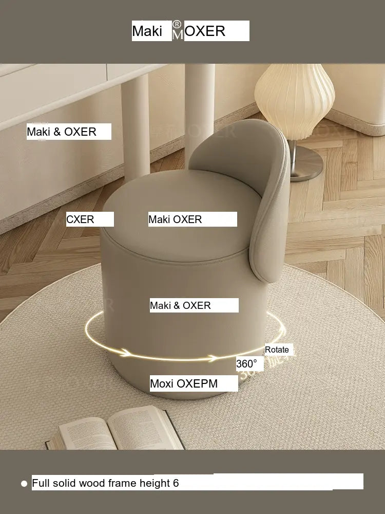 MOXER Elowen Luxurious Leather Makeup Stool from MOXER