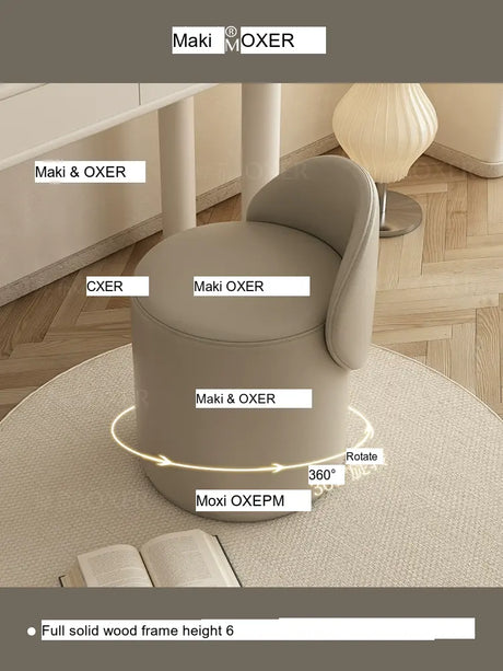 MOXER Elowen Luxurious Leather Makeup Stool from MOXER